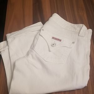 Hudsons White Malibu Cap Cuffed Capris